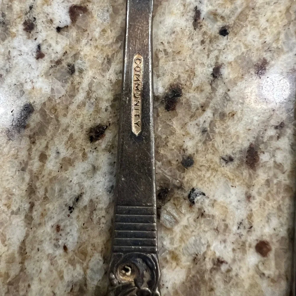 Vintage Mismatched Flatware Lot 8pc someSilverplate Gold Tone Floral Spoons Fork